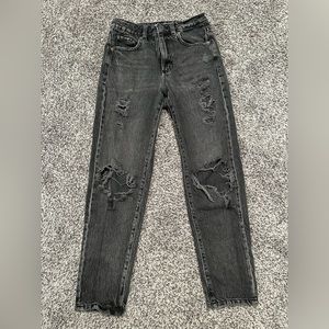 garage distressed mom jeans